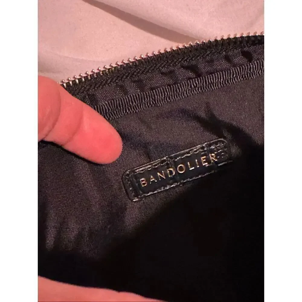 Bandolier miller convertible black alligator crossbody bag & strap nwot